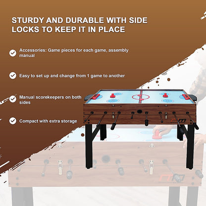 MultiPlay: 3-in-1 Game Table - Foosball, Soccer, Hockey, and Pool