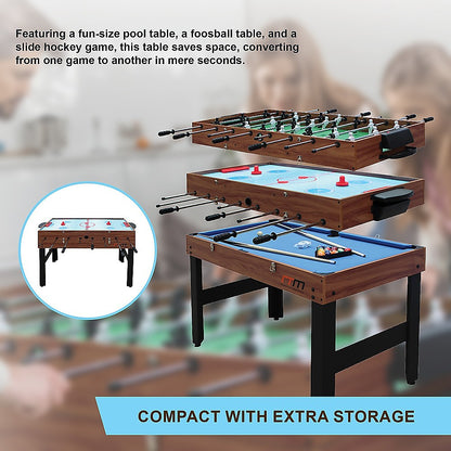 MultiPlay: 3-in-1 Game Table - Foosball, Soccer, Hockey, and Pool