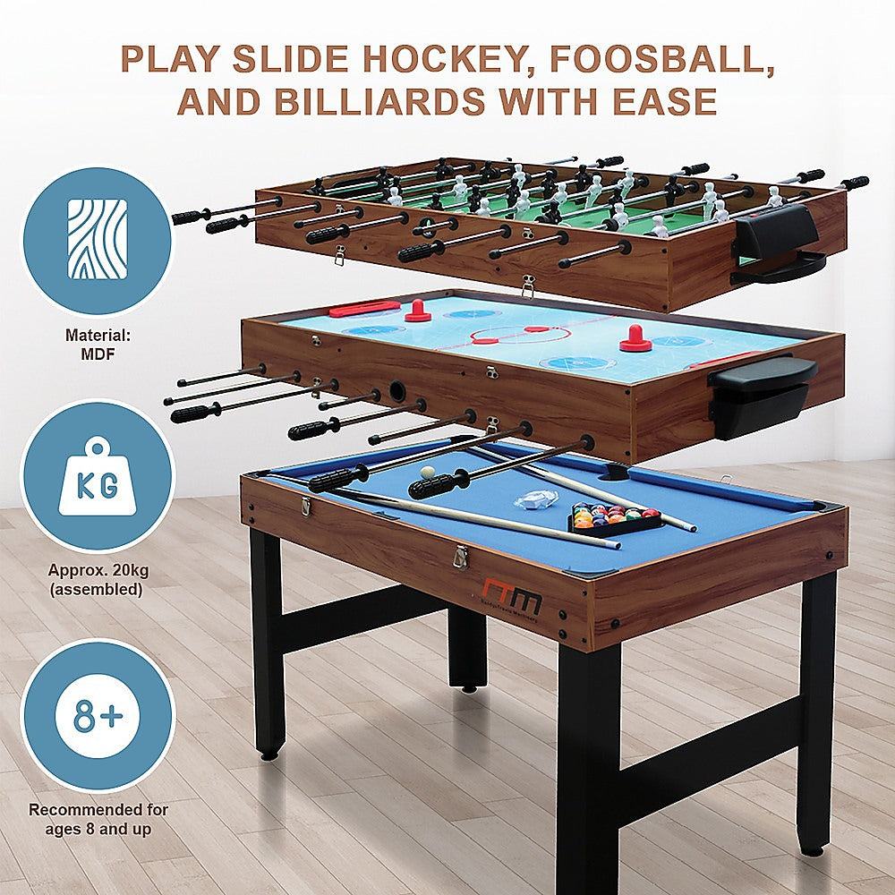 MultiPlay: 3-in-1 Game Table - Foosball, Soccer, Hockey, and Pool