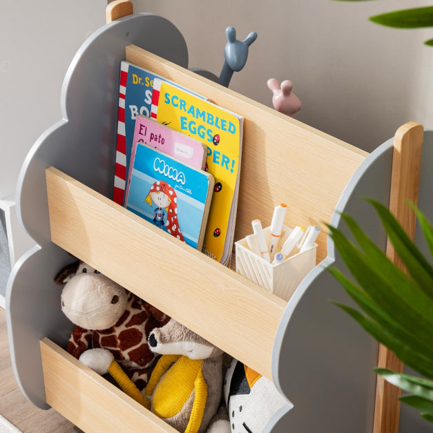 Keezi Kids Toys and Books Organiser Display Shelf with Wheels