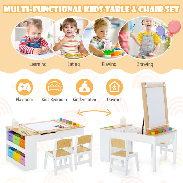 Kids Activity Table & Chair Set with Storage