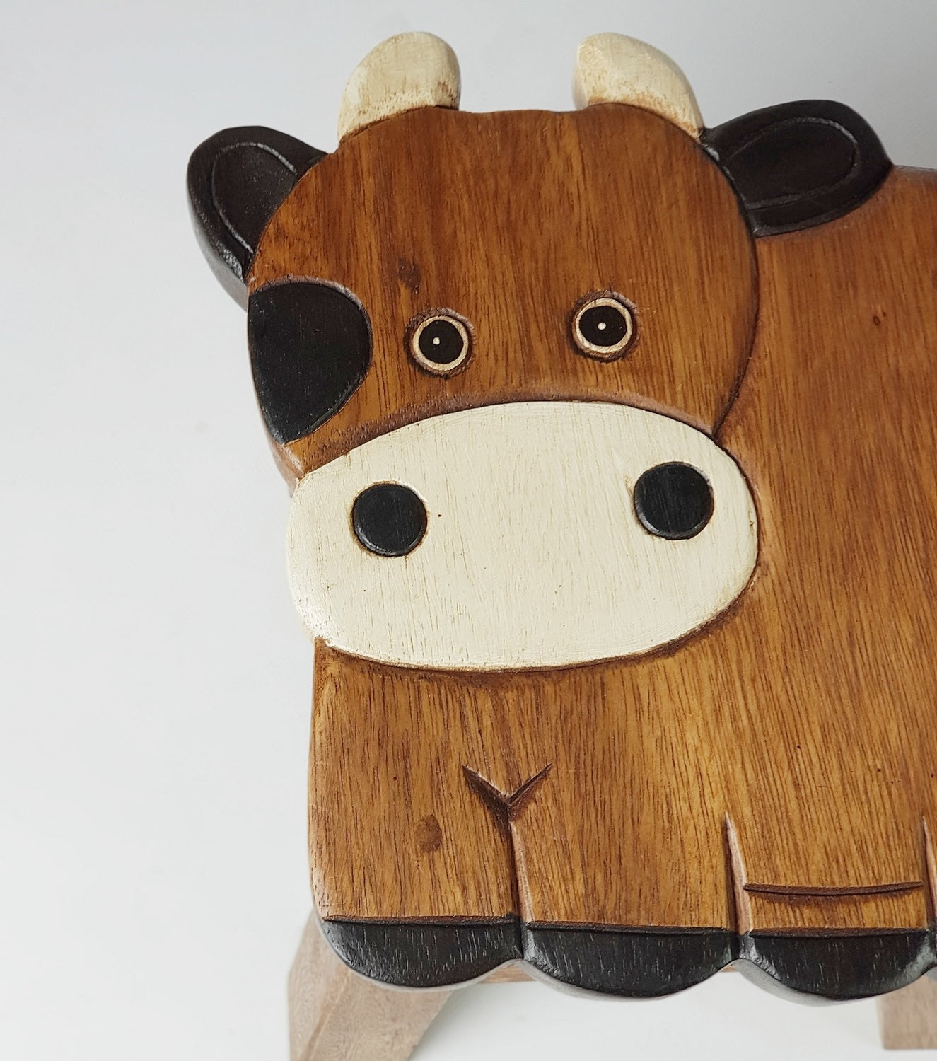 EcoCharm Handcrafted Kids' Stool - Cow