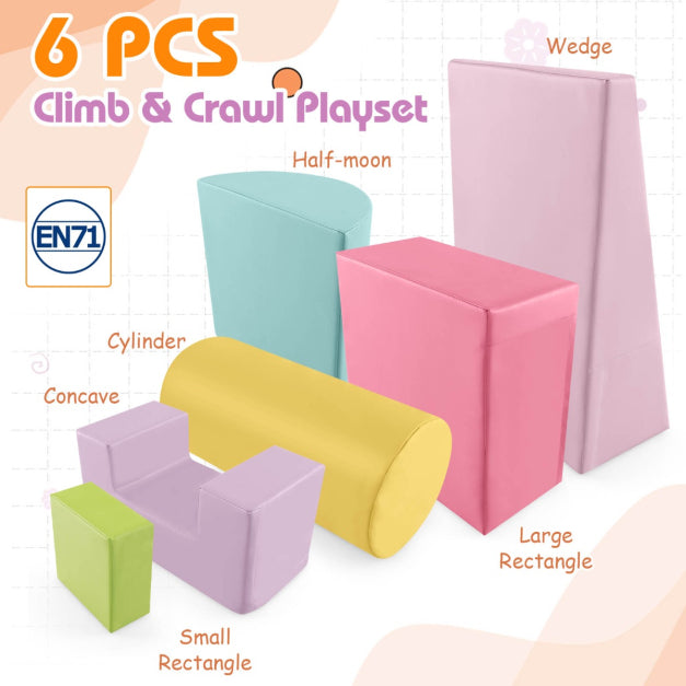 Climb 'n' Crawl 6-Piece Foam Blocks Activity Play Set