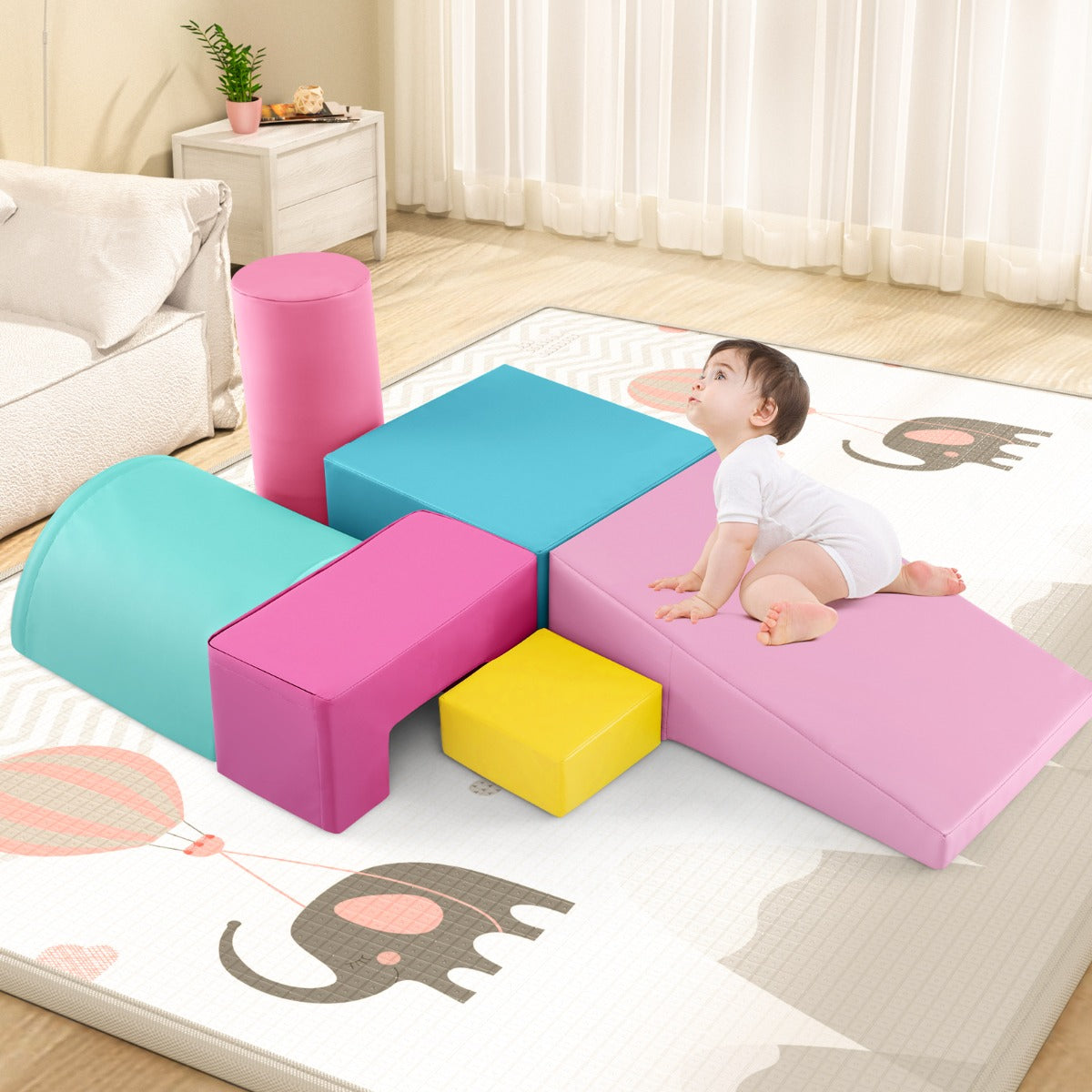 Climb 'n' Crawl 6-Piece Foam Blocks Activity Play Set