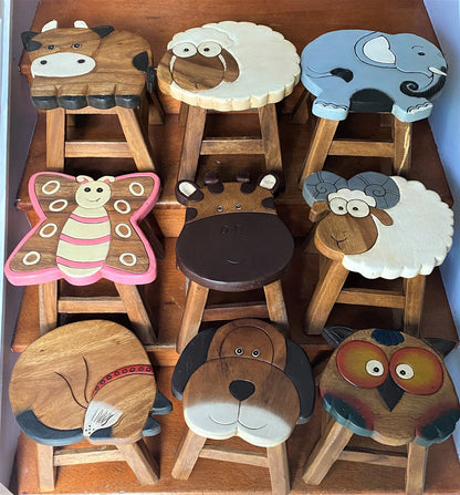 EcoCharm Handcrafted Kids' Stool - Monkey