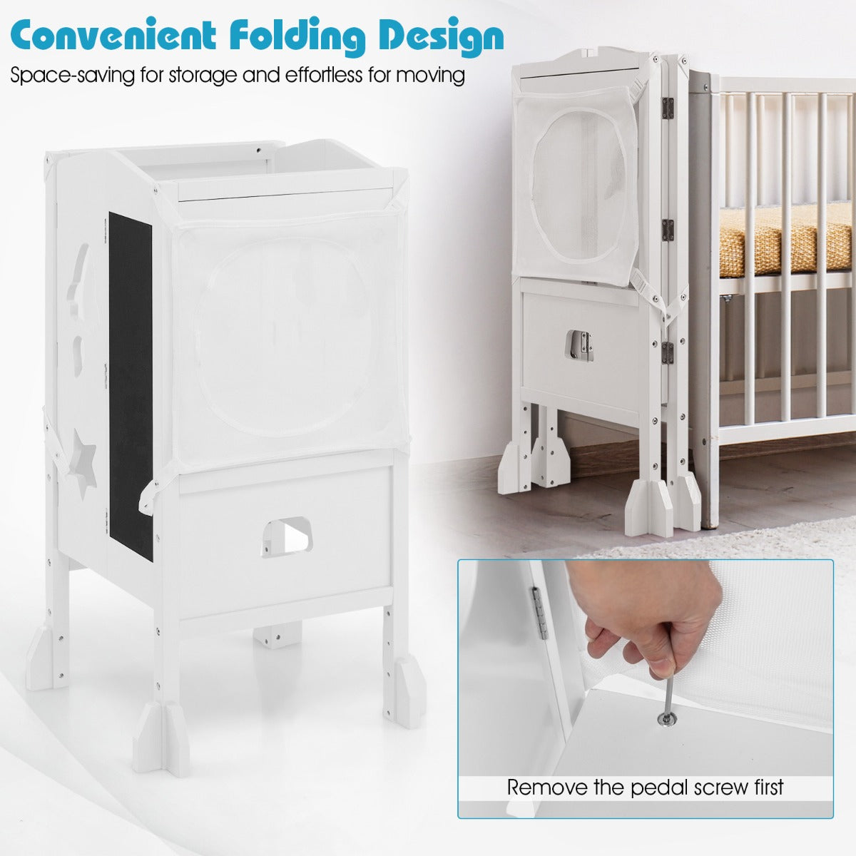 Havana Folding Learning Tower with Adjustable Height