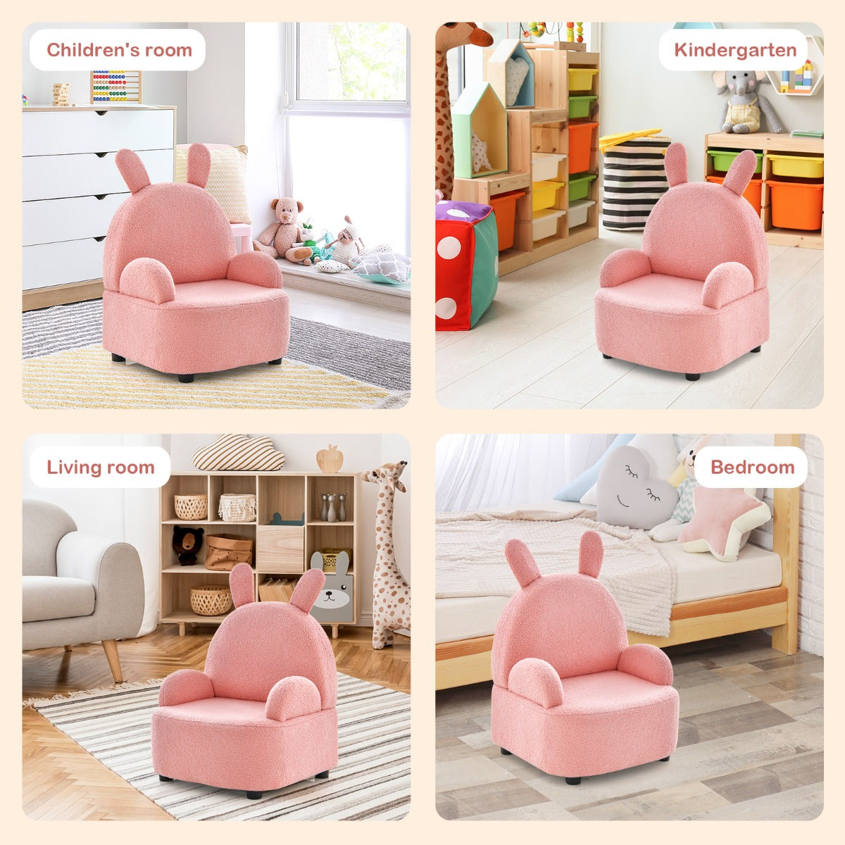 Kids Plush Bunny Lounge Chair