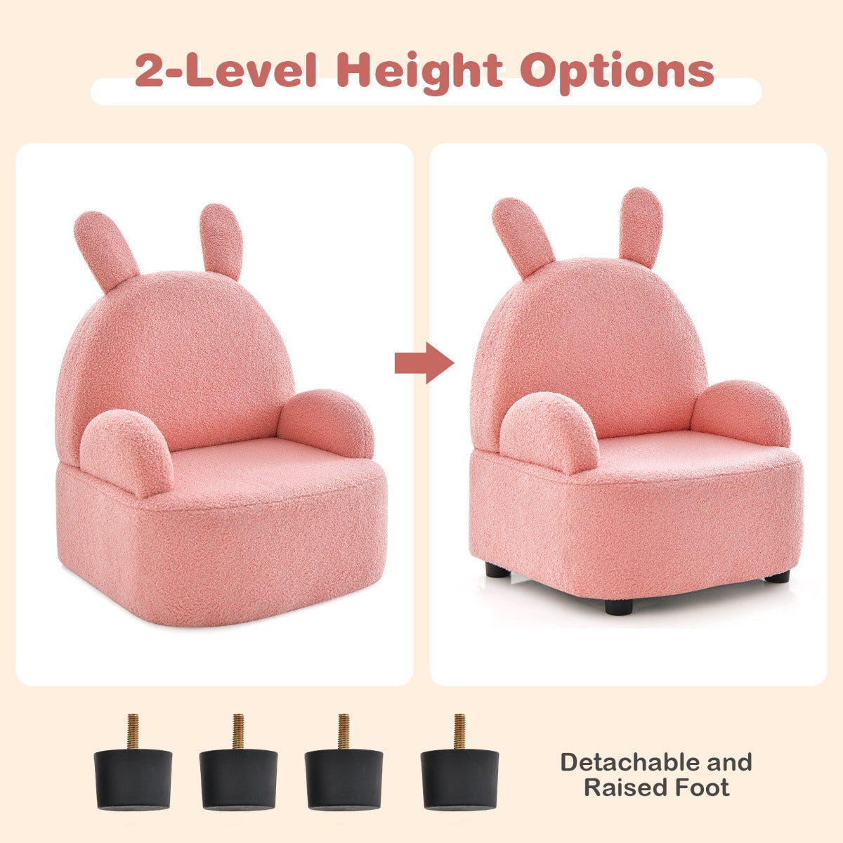 Kids Plush Bunny Lounge Chair