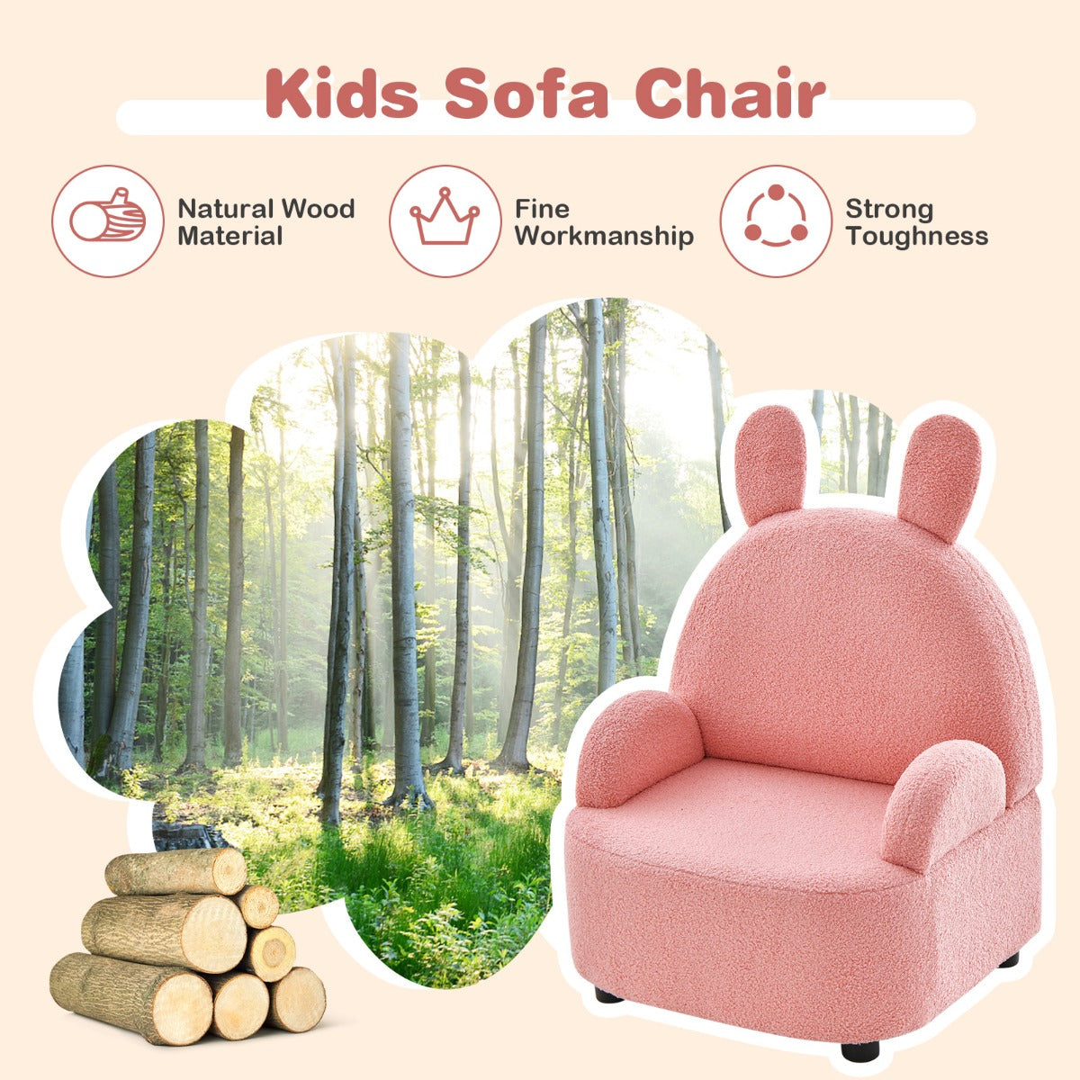 Kids Plush Bunny Lounge Chair