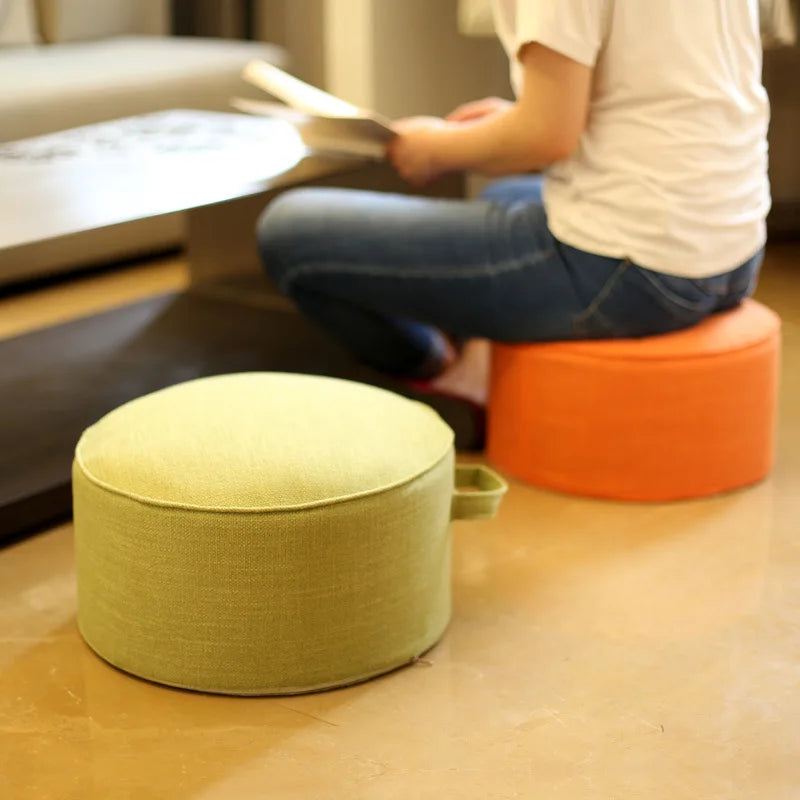 Playful Linen Pouffe for Kids