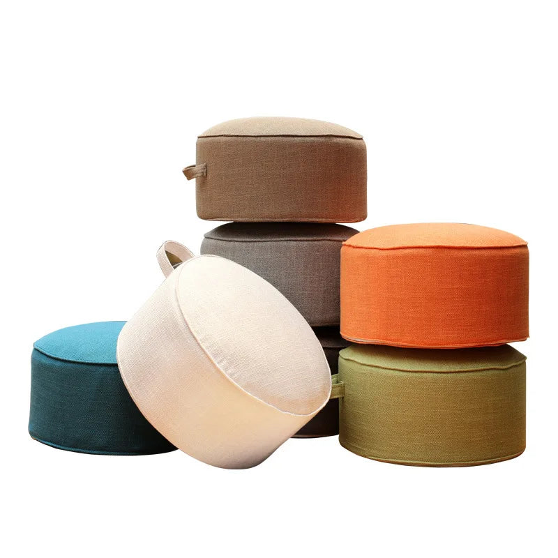 Playful Linen Pouffe for Kids