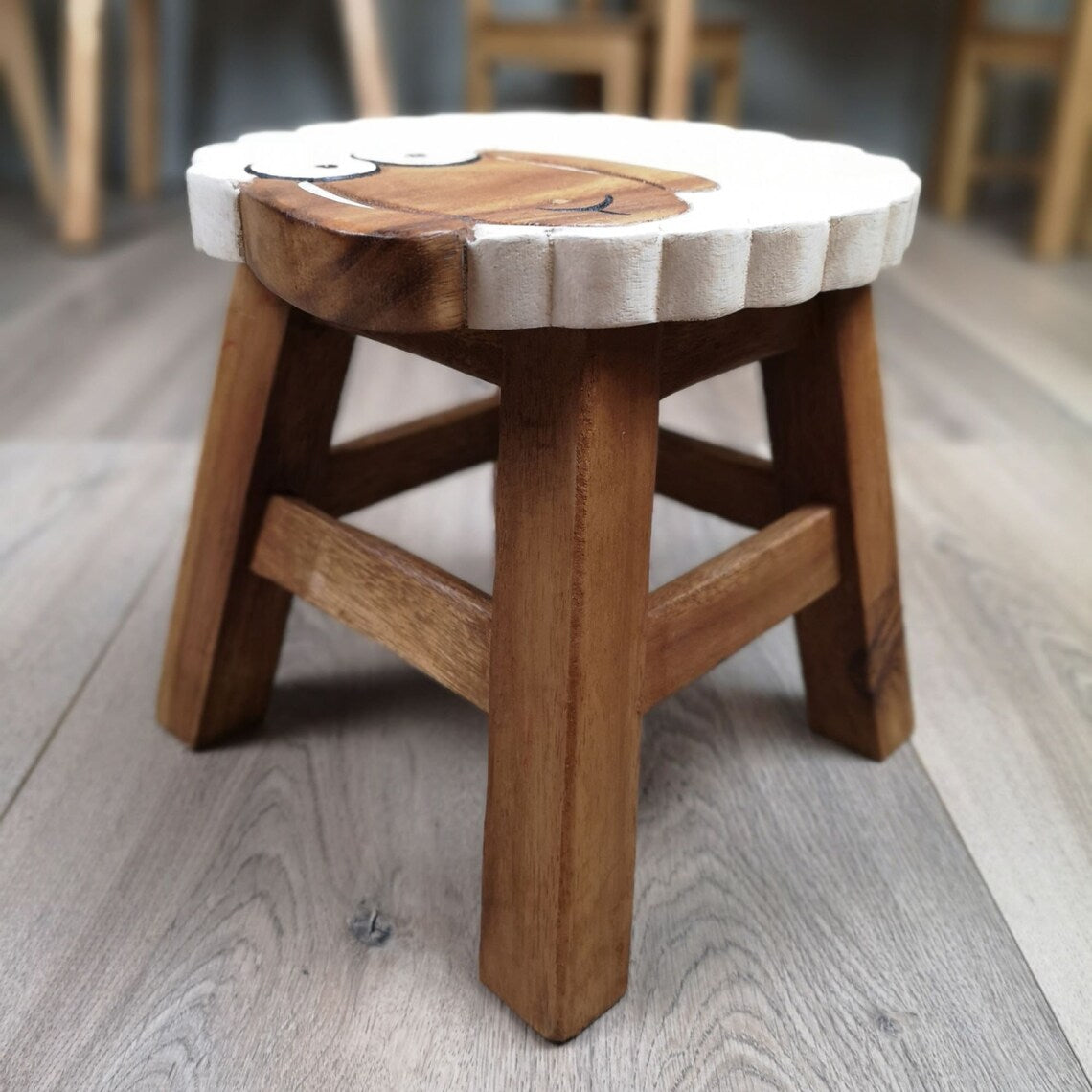 EcoCharm Handcrafted Kids' Stool - Sheep