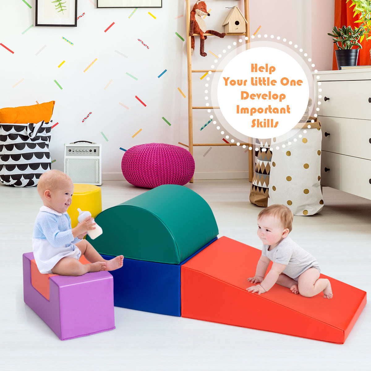 Climb 'n' Crawl 6-Piece Foam Blocks Activity Play Set