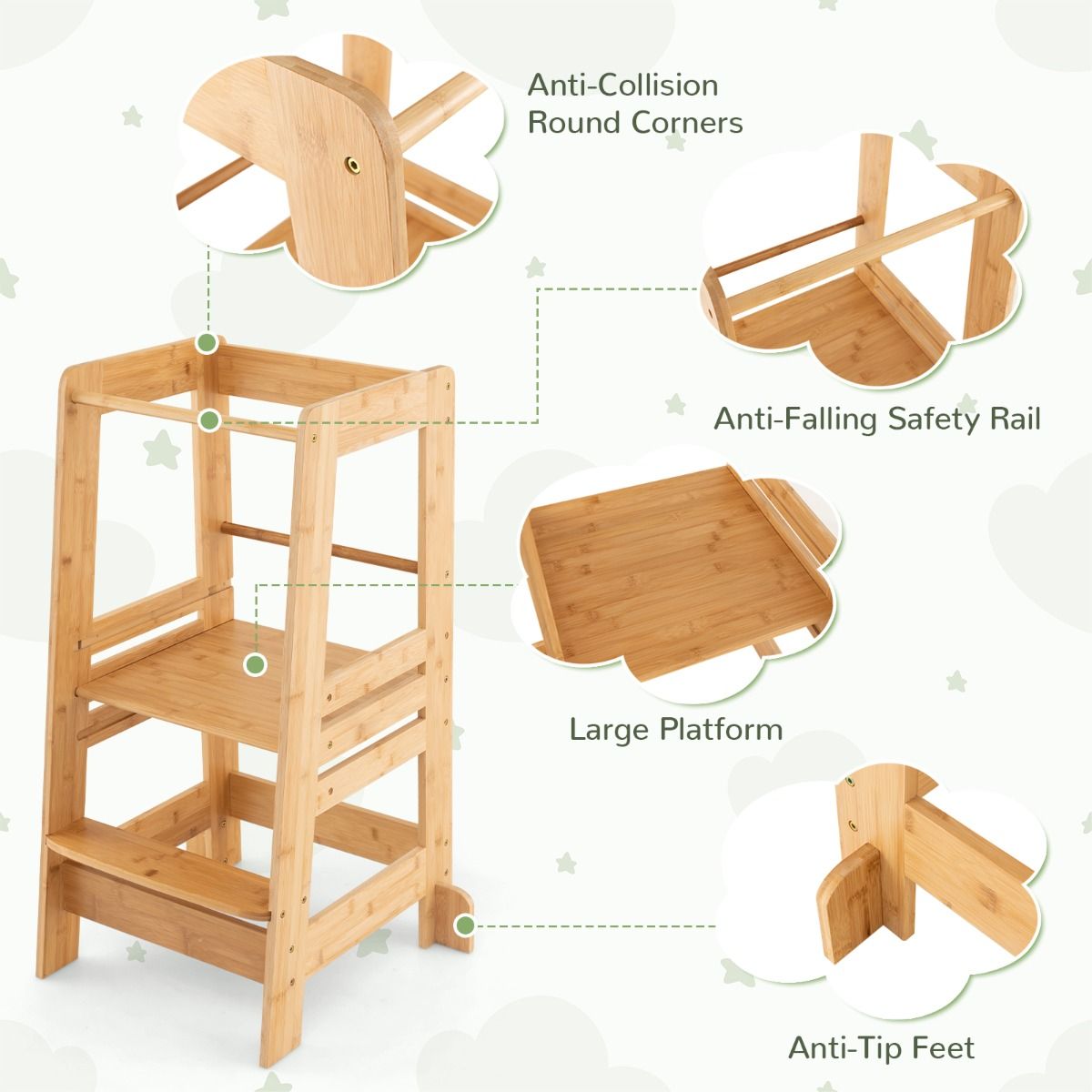 Woodlands Montessori Kitchen Step Stool for Toddlers