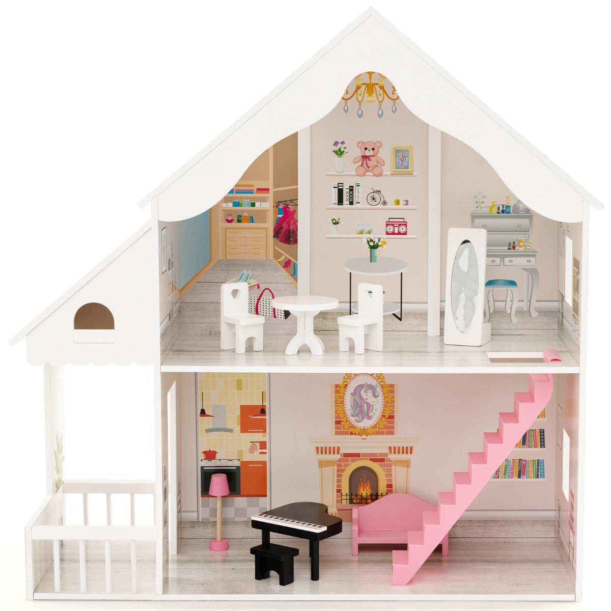 Kid's Enchanting DIY Dollhouse with Interchangeable Rooms