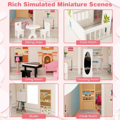 Kid's Enchanting DIY Dollhouse with Interchangeable Rooms