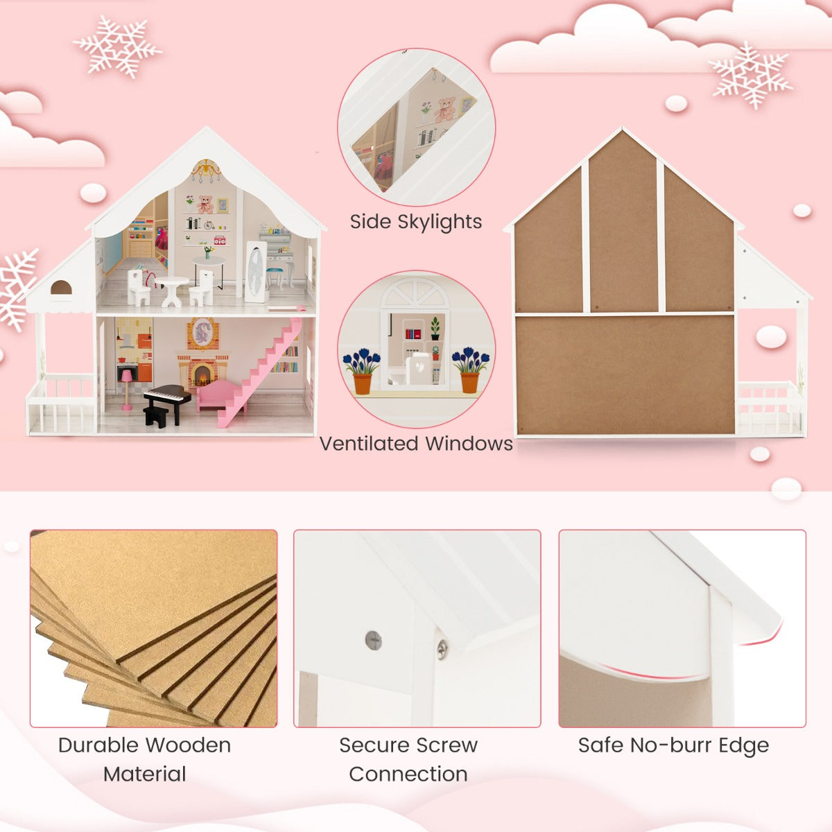 Kid's Enchanting DIY Dollhouse with Interchangeable Rooms