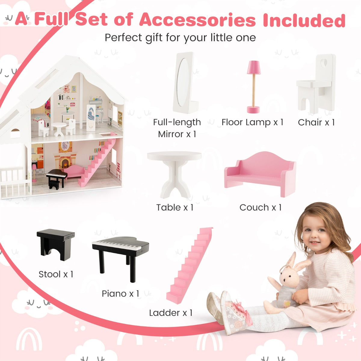 Kid's Enchanting DIY Dollhouse with Interchangeable Rooms