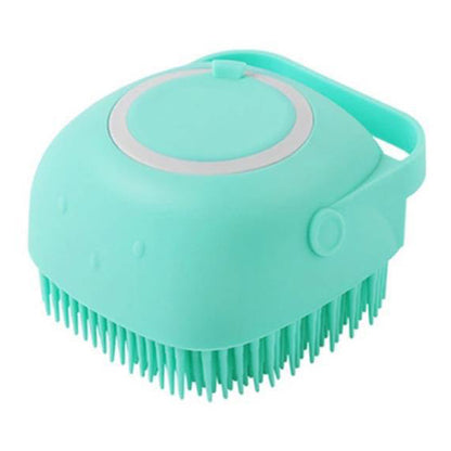 Soap Dispensing Silicone Bath And Grooming Brush For Pets