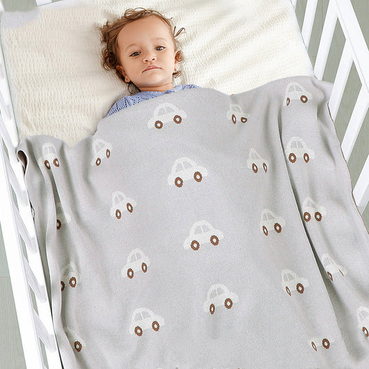 Soft Knit Car Print Baby Blanket/Swaddle