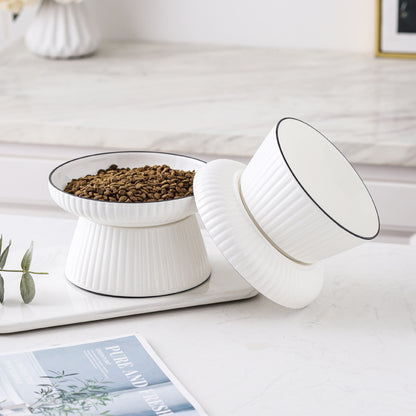 Ceramic Elevated Anti-Overturning Pet Bowl