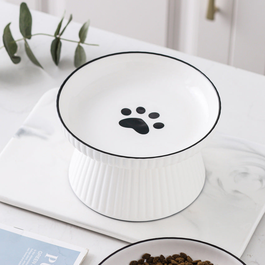 Ceramic Elevated Anti-Overturning Pet Bowl