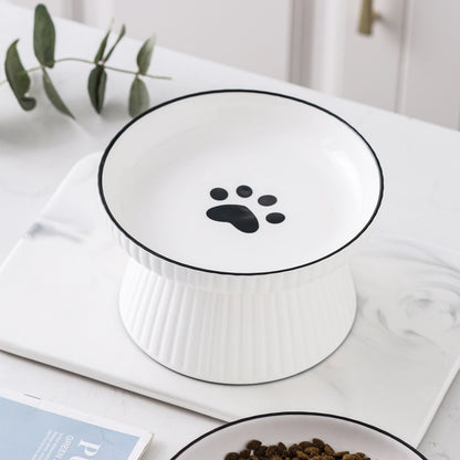 Ceramic Elevated Anti-Overturning Pet Bowl