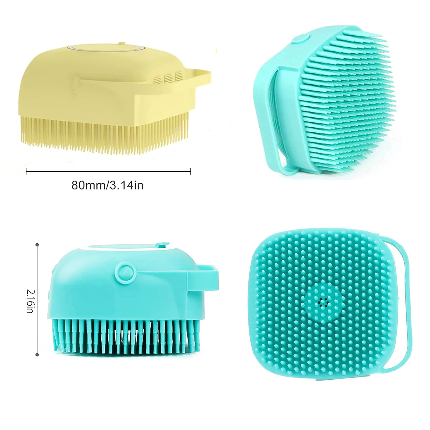 Soap Dispensing Silicone Bath And Grooming Brush For Pets