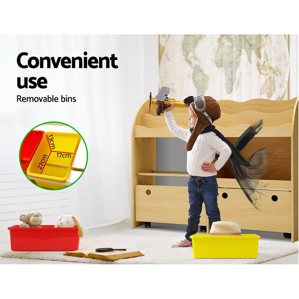 Keezi Kids Display Book Shelf with Storage Boxes and Drawers