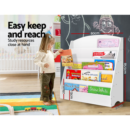 Keezi 5 Tiers Kids Bookshelf Display Rack - White