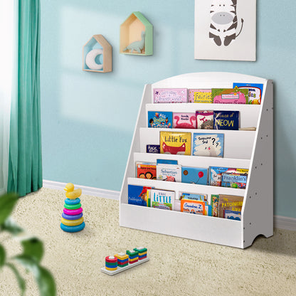 Keezi 5 Tiers Kids Bookshelf Display Rack - White