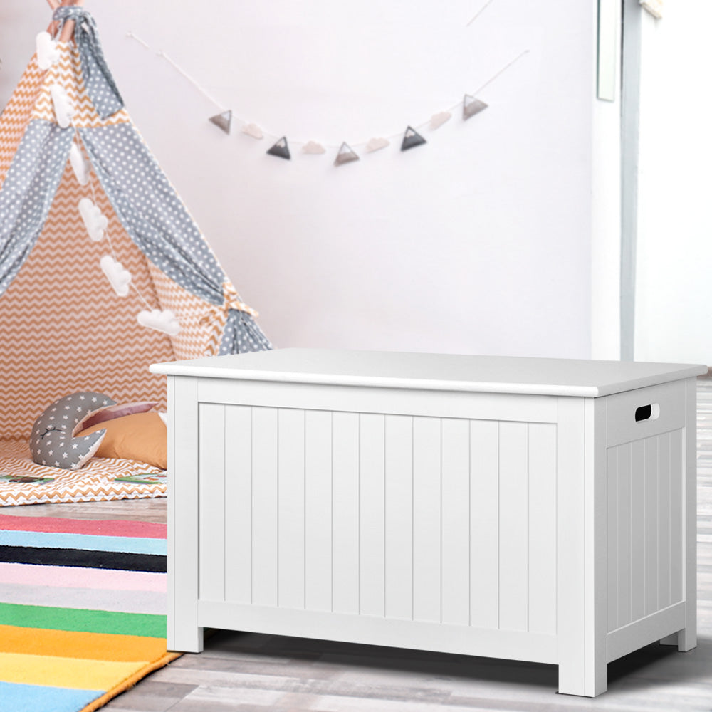 Keezi Kids Wooden Toy Chest for Kids Room - White