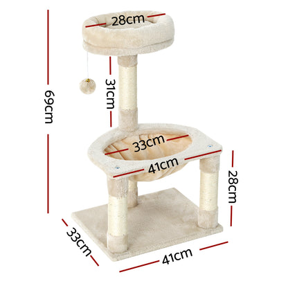 Camila Cat Tree Scratching Post And Toy House Bed (69 cm)