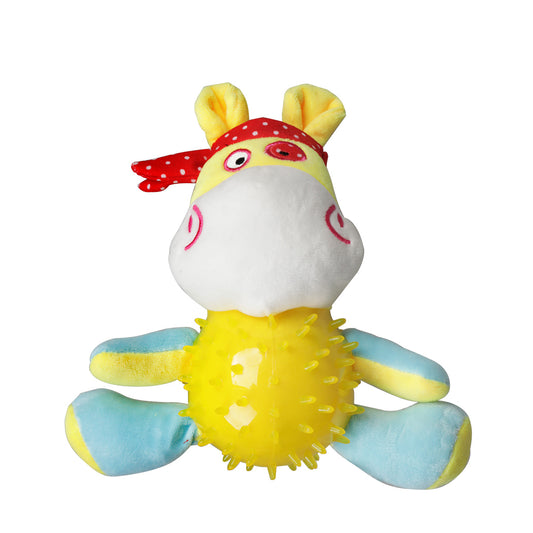 Yellow Cow Squeaky Dog Chew Toy