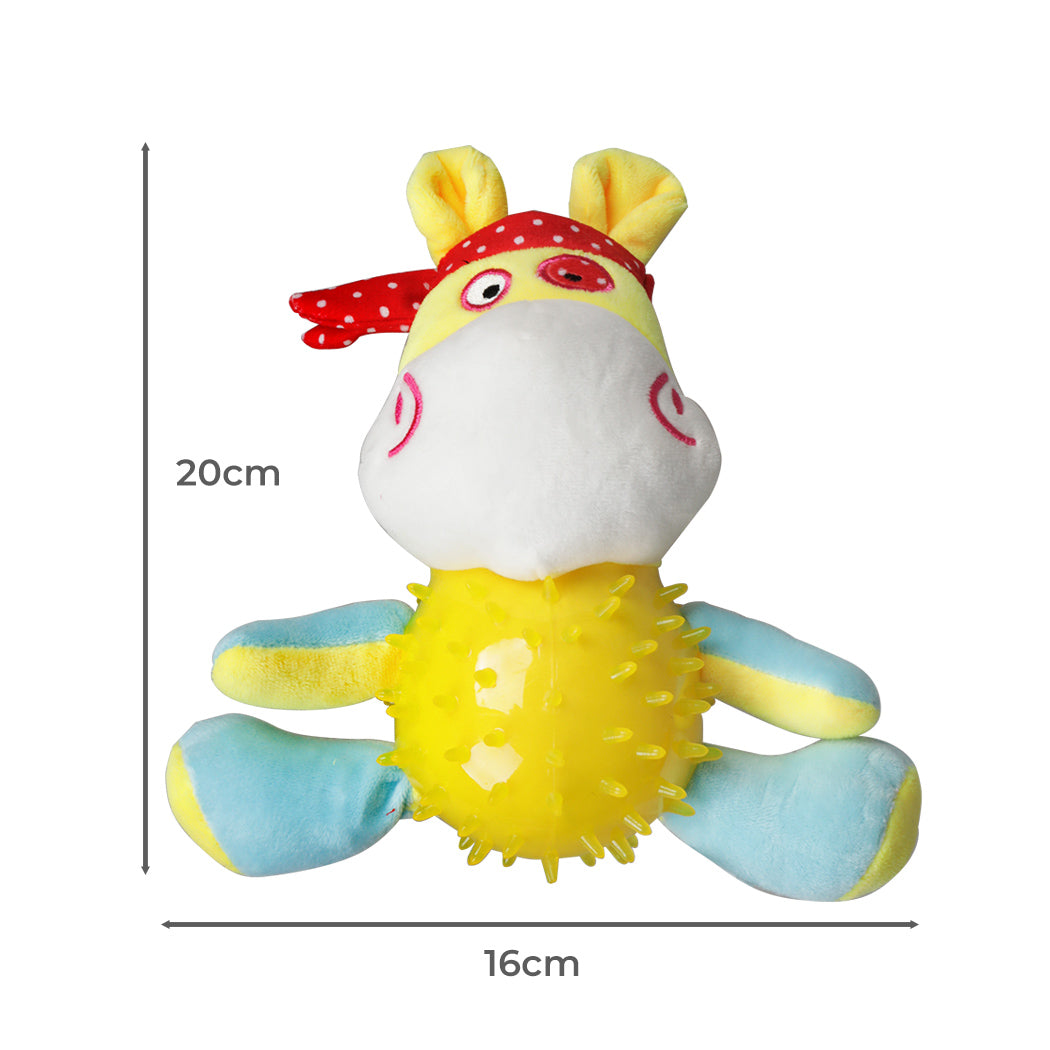 Yellow Cow Squeaky Dog Chew Toy