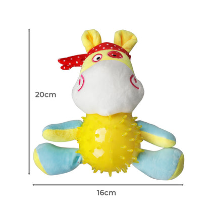 Yellow Cow Squeaky Dog Chew Toy